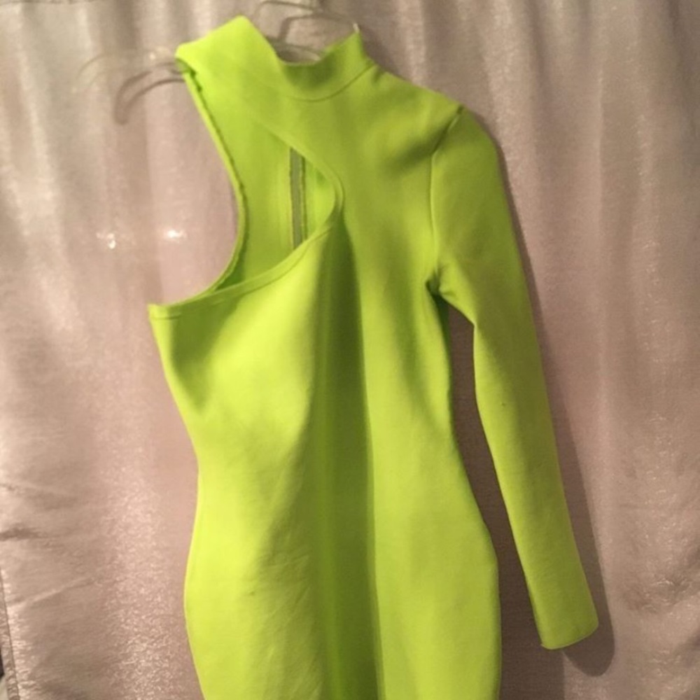 Neon green bandage dress
